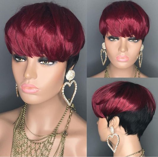 Wig Pixie Cut 100% Human Hair