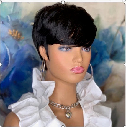 Wig Pixie Cut 100% Human Hair