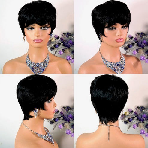 Wig Pixie Cut 100% Human Hair